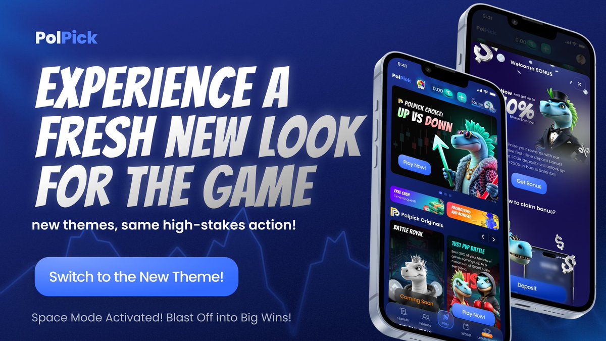 PolpickOfficial's tweet photo. 🚀 Experience the New Look!
Fresh design, same adrenaline!
🎮 Switch themes &amp; dive into high-stakes fun!
👉 Link in bio https://t.co/cuFDZWZJF1