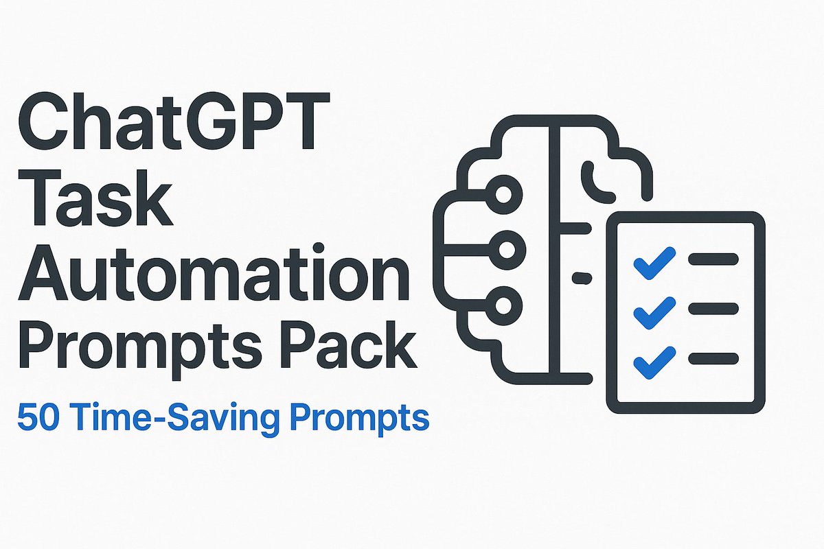 deolsugam's tweet photo. I just launched this ChatGPT Task Automation Prompts Pack with 50 time-saving prompts!
Stop wasting time — let AI work for you.
Grab it now: https://t.co/9osNAgiI5H
#ChatGPT #Productivity #AItools https://t.co/Y4XSXKF0Ie