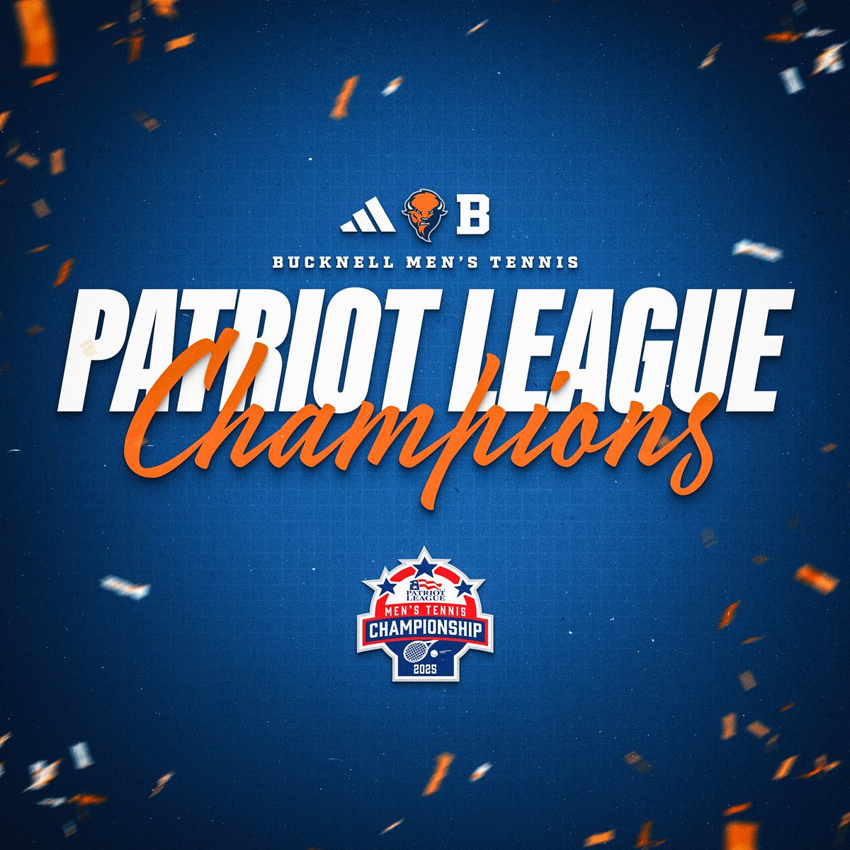 Bucknell_MTEN's tweet image. WE DID IT! PATRIOT LEAGUE CHAMPIONS! 🏆 #rayBucknell 🔶🔷🦬