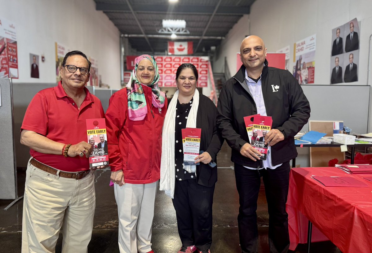 Day 3 of advance polls—energy is high &amp; our purpose is clear. 

From #Mississauga to #Scarborough Canadians are rallying behind <a href="/MarkJCarney/">Mark Carney</a>’s principled leadership. 

Together, we can build a fairer, more united 🇨🇦. Vote for a strong 🇨🇦 , a strong economy &amp; safer communities.