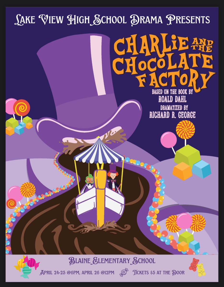 Lake View HS (@lakeviewhs) on Twitter photo While our auditorium goes through its renovation project, Blaine Elementary is hosting our #LVWildcat Drama Club’s production of Charlie and the Chocolate Factory! Tickets are $5 at the door, and showtimes are April 24-25 <a href="/6pm/">Follow us @Shop6pm!</a> and April 26 <a href="/12pm/">nour zohbi</a>. 🍫 While our auditorium goes through its renovation project, Blaine Elementary is hosting our #LVWildcat Drama Club’s production of Charlie and the Chocolate Factory! Tickets are $5 at the door, and showtimes are April 24-25 <a href="/6pm/">Follow us @Shop6pm!</a> and April 26 <a href="/12pm/">nour zohbi</a>. 🍫