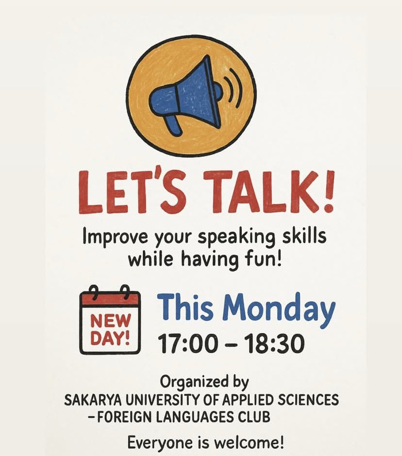 Yabancı Dil topluluğuna her pazartesi bekliyoruz.