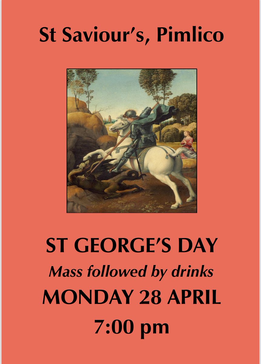 Fr Matthew Catterick (@vicar_stsp) on Twitter photo Celebrate St George’s Day 2025 with us - Monday 28 April - rousing hymns, preacher Dn David Jones, and jolly refreshments <a href="/StSavioursSW1/">St Saviour's Pimlico</a> Celebrate St George’s Day 2025 with us - Monday 28 April - rousing hymns, preacher Dn David Jones, and jolly refreshments <a href="/StSavioursSW1/">St Saviour's Pimlico</a>