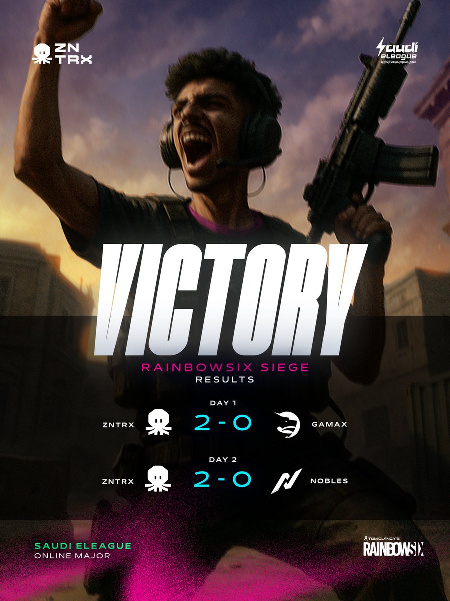 🚨 بداية قوية لأبطالنا في الاونلاين ميجر 💪🏼
انتصارين في اول يومين🔥
التأهل يطبخ على نار هادئة 

جهزو نفسكم للجاي … احنا جاين ناخذها 🔥

<a href="/MaybeCr4zy/">𝐌𝐃.</a> 
@psychoTwx 
<a href="/BazokaR6/">Bazoka</a> 
@w1ngs33 
<a href="/SkRoyale1/">ZNTRX Royale | Baraa</a> 
<a href="/RaZoRr100/">ZNTRX.RaZoR</a> 
Coach: <a href="/Virus_R6S/">Virus</a> 
Manager: <a href="/RmsH_jRboo3/">RmsHjRboo3</a> 

#Zntrx #saudieleague #RS6