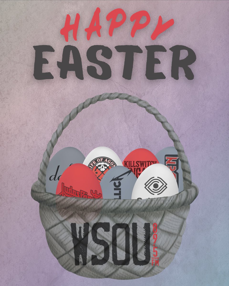 WSOU's tweet image. Happy Easter from WSOU to you! 🐣

As always, make sure to stay locked in to 89.5 FM for giveaways, sports, news and THE LOUDEST ROCK! 🔥

#wsou #happyeaster #heavymetal #theloudestrock #collegeradio #nj