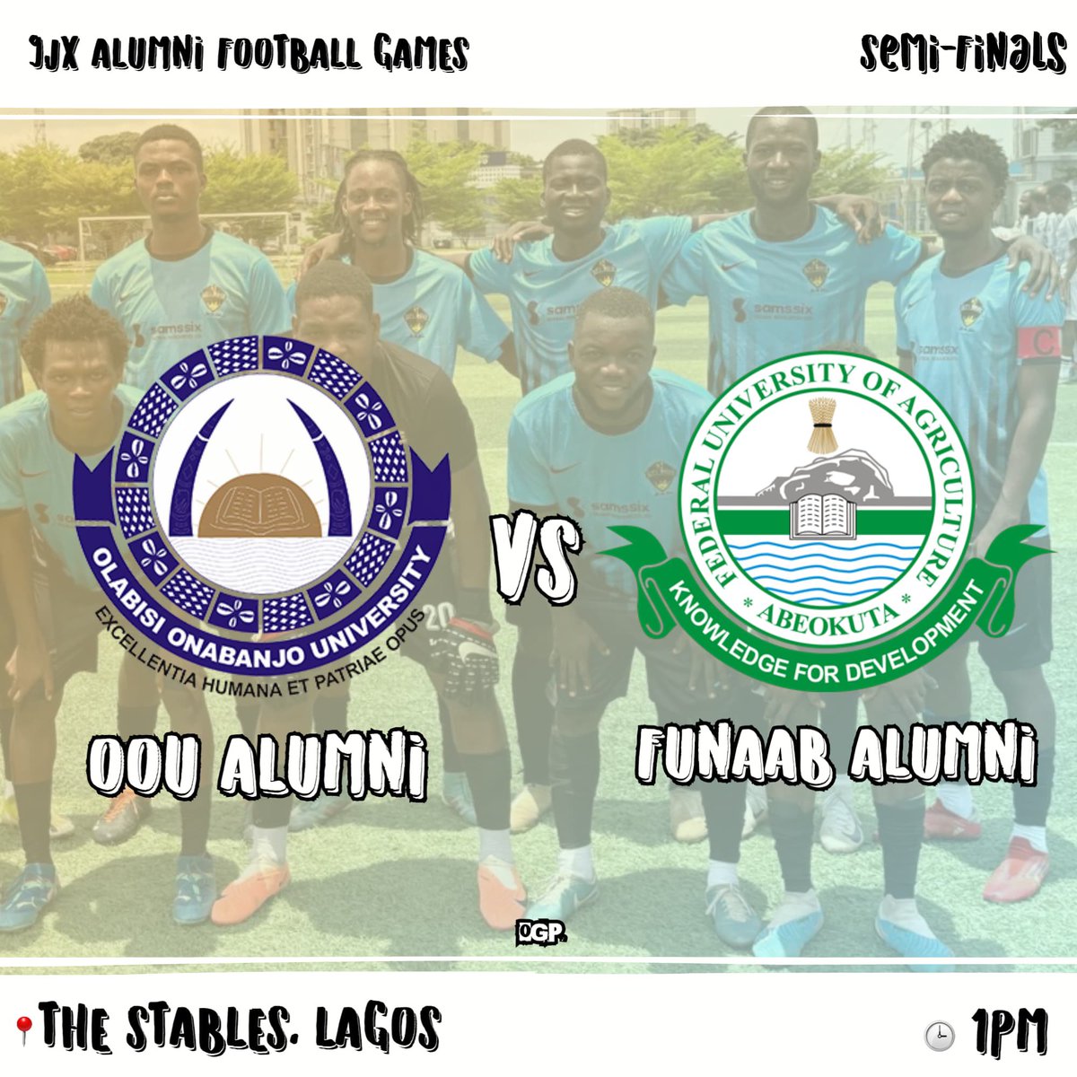 OOUALUMNIFLA1's tweet photo. UNIVERSITY ALUMNI FOOTBALL GAMES

Our next match!!!

SEMI FINAL!!!
OGUN STATE; ISEYA DERBY🔥

OOU Alumni vs FUNAAB Alumni @teamfunaab 

Date: 21/04/2025
Time: 1:00PM 
Venue: The Stables, Lagos state. 

Be there tomorrow✨

🖼️: ϴᏀᏢ ҒᎡᏙᎡ  ⚡🦏 https://t.co/zhviYiNq1l