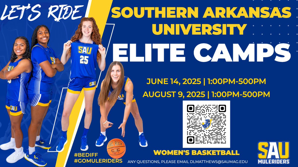 Darrick Matthews (@coachdm15) on Twitter photo SAU Elite Basketball Camp is where the magic happens! Sign up before itโs too late! #BEDIFF #GoMuleriders ๐ ladymuleriderbasketballcamps.com/sau-elite-campโฆ <a href="/SAU_WBB/">Southern Arkansas University WBB</a> SAU Elite Basketball Camp is where the magic happens! Sign up before itโs too late! #BEDIFF #GoMuleriders ๐ ladymuleriderbasketballcamps.com/sau-elite-campโฆ <a href="/SAU_WBB/">Southern Arkansas University WBB</a>