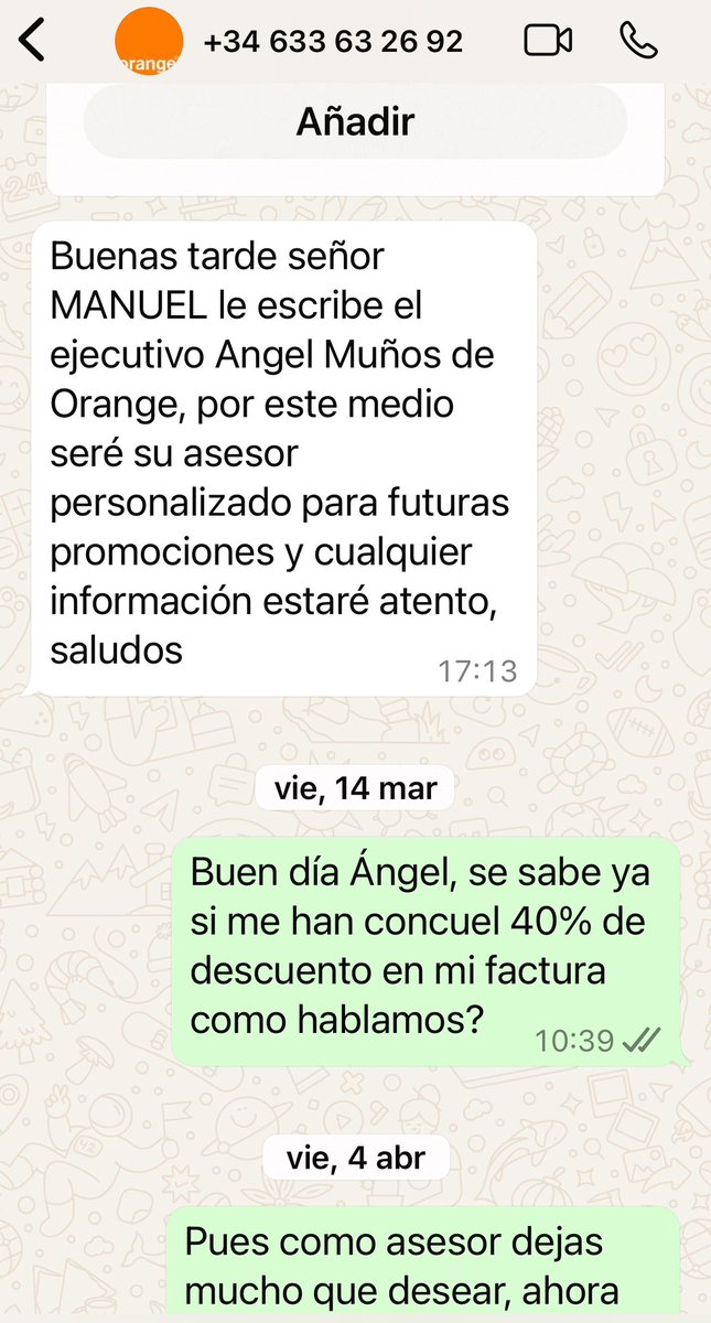 nuvj® (@nuvj1) on Twitter photo Estos es <a href="/orange_es/">Orange España</a> como siempre unos aficionados, solo son profesionales para cobrar, una vergüenza y sobre todo el ejecutivo Ángel Muños, solo con el apellido ya sabes que algo falla. Estos es <a href="/orange_es/">Orange España</a> como siempre unos aficionados, solo son profesionales para cobrar, una vergüenza y sobre todo el ejecutivo Ángel Muños, solo con el apellido ya sabes que algo falla.