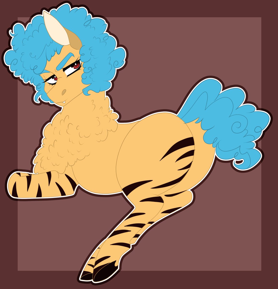 Some art I made for <a href="/lexbunsfw/">🔞⛧Cream⛧🔞</a> because I can >:3 

Plus, I love drawing sassy floofy colorful cartoon horses 

#mlp
