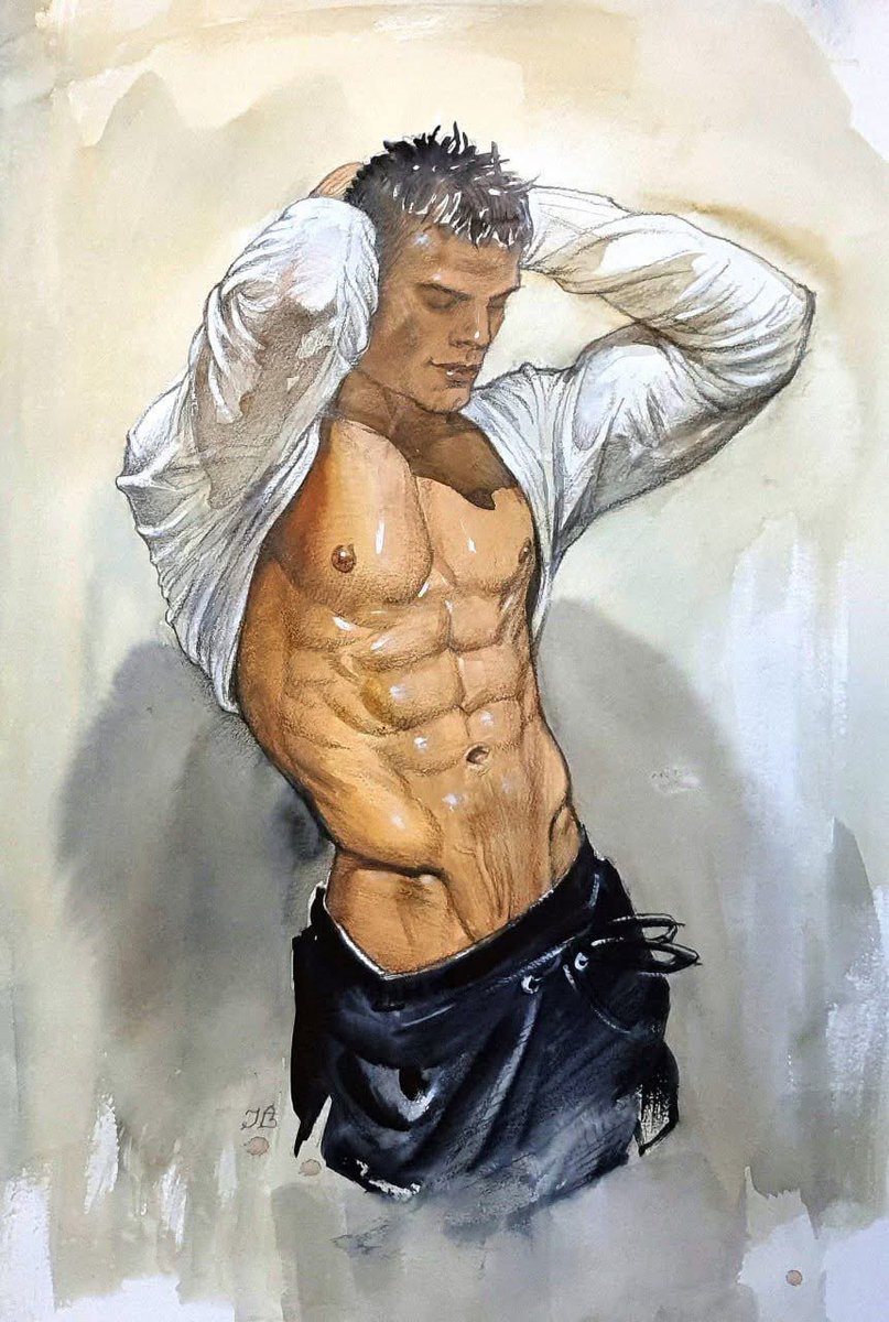 Ivan Bubentcov.

"Young man in a wet shirt" watercolor &amp; Color pencil 
youtu.be/FxS2dRi_mKk

#sketch  #gay  #gaysketch  #draw  #gaycomics #comics   #gayart  #gayillustration  #bybentcov  #ivanbubentcov #gaydrawing #gayart #gayillustration 
#illustration #gaydraw #ivanofrussia