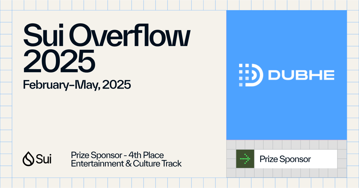 DubheEngine's tweet photo. 🚀 We're excited to announce that @DubheEngine is sponsoring Sui Overflow 2025 for the 4th place!

Join #SuiOverflow 2025 #Hackathon and start building in Sui!💡
https://t.co/F441UWERKp https://t.co/fX0alzuGpY