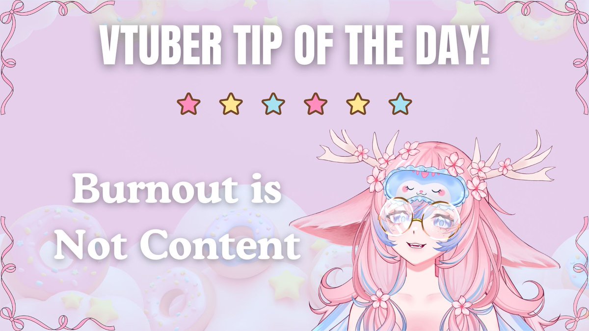 ⚠️ VTUBER TIP OF THE DAY⚠️ 

Burnout Is Not Content 

Streaming 6 days a week, posting every hour, and editing through the night is not a growth strategy—it's a straight path to burnout.

🚨 Burnt out creators can’t be consistent creators. 

✧ Build a schedule that protects your