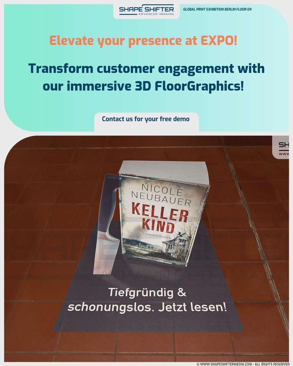shapeshiftergfx's tweet image. ssm.li Elevate your presence at EXPO! Transform customer engagement with our immersive 3D FloorGraphics! #FESPA #FESPA2025 #waterbasedinks #largeformatmedia #sublimeartes #abcmix #jewelleryboard @social_tsa @fespauk @fespa @screenfeed @waveinkz