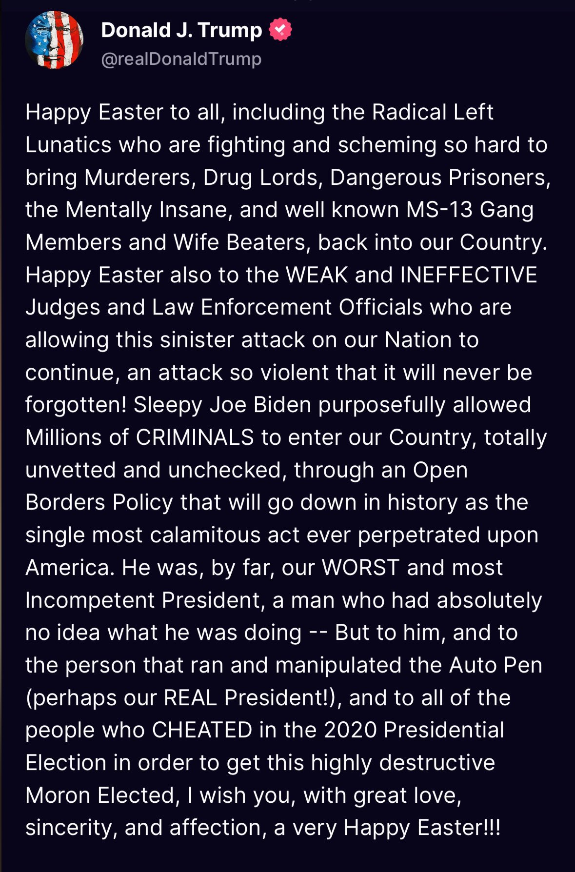 Roman Sheremeta 🇺🇸🇺🇦 on X: "Just read the “Easter message” of President  Trump. I am sorry, but there is nothing Christian or Christ-like in it. On  the contrary, it is filled with