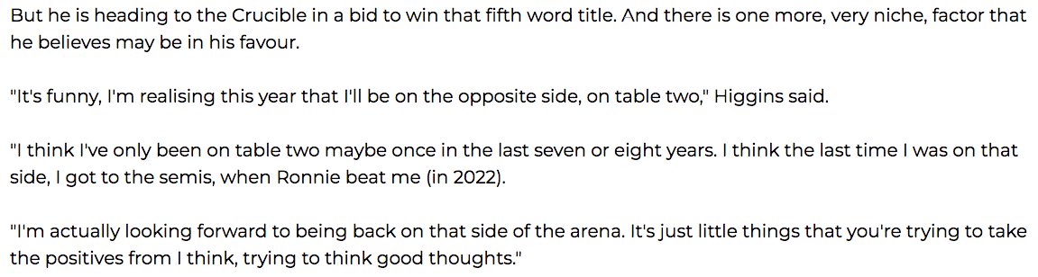 Nick_Metcalfe's tweet photo. I think lots of snooker fans will love this terrific niche nugget from John Higgins.
#TableTwo https://t.co/MaCjrQpFio