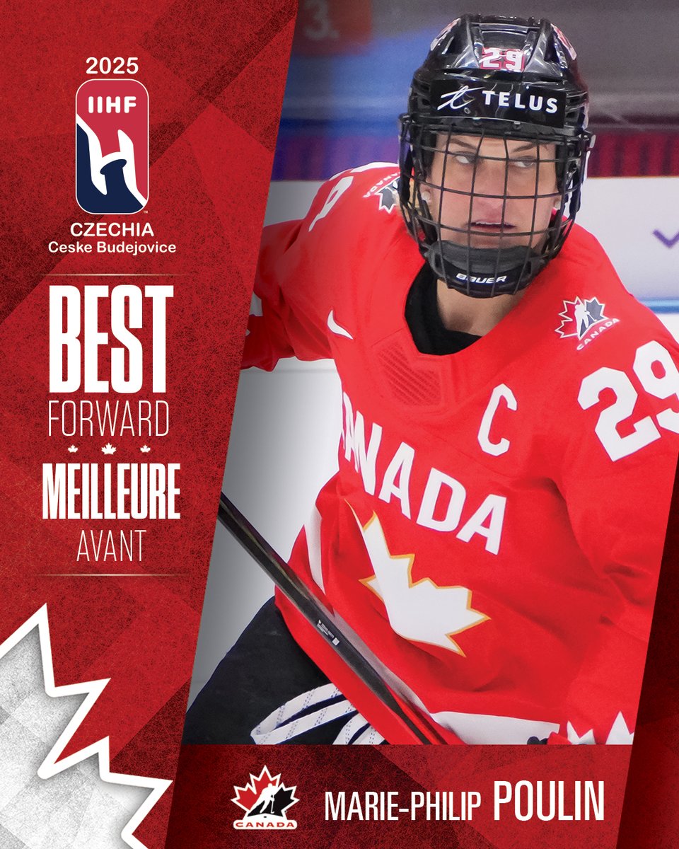 Hockey Canada (@hockeycanada) on Twitter photo Notre Joueuse par excellence. Notre Meilleure avant. Notre capitaine. 🇨🇦
Our MVP. Our Best Forward. Our Captain. 🇨🇦
#WomensWorlds | #MondialFéminin | <a href="/pou29/">Marie-Philip Poulin</a> | <a href="/HockeyQuebec/">Hockey Québec</a> Notre Joueuse par excellence. Notre Meilleure avant. Notre capitaine. 🇨🇦
Our MVP. Our Best Forward. Our Captain. 🇨🇦
#WomensWorlds | #MondialFéminin | <a href="/pou29/">Marie-Philip Poulin</a> | <a href="/HockeyQuebec/">Hockey Québec</a>