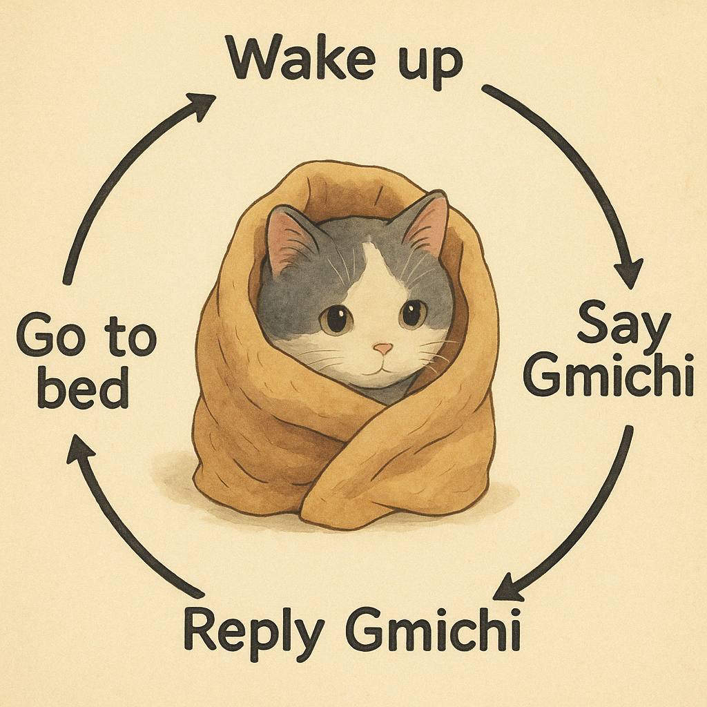 GmichionSOL's tweet photo. Wake up.
Say Gmichi.
Reply Gmichi.
Go to bed. https://t.co/ls3P8LkF1D