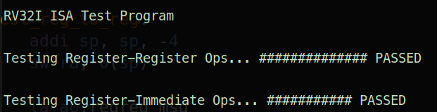 Bayo7x's tweet image. MY RISC-V (~RV32I) core running 300+ lines of code for testing, all running smooth! 
This is emulated but after I have it working 100% under emulation I'll try and overcome the biggest obstacle yet, memory interfacing and organization in FPGA