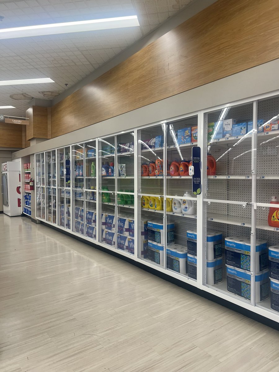 What stage of capitalism is it when the whole store has to be locked up because nobody can afford to buy anything so everyone just has to steal everything instead