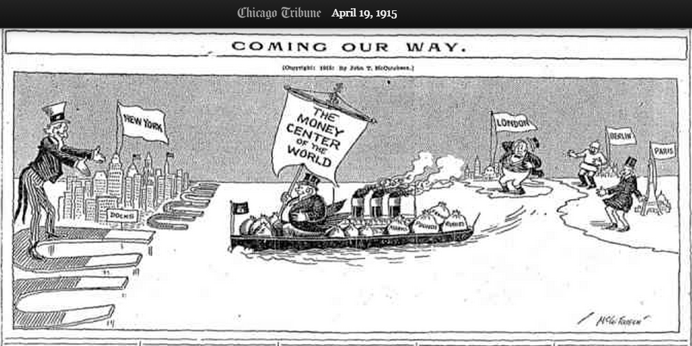 ThisDayInWWI's tweet photo. Chicago Tribune prints these John T. McCutcheon cartoons:

Apr 16 1915 The Carpathian Pendulum swings back and forth

Apr 19 1915 The Money center of the world moves to America

Apr 18 1915 New Tourist Tour after peace is restored https://t.co/Ei7UUEQ6ij