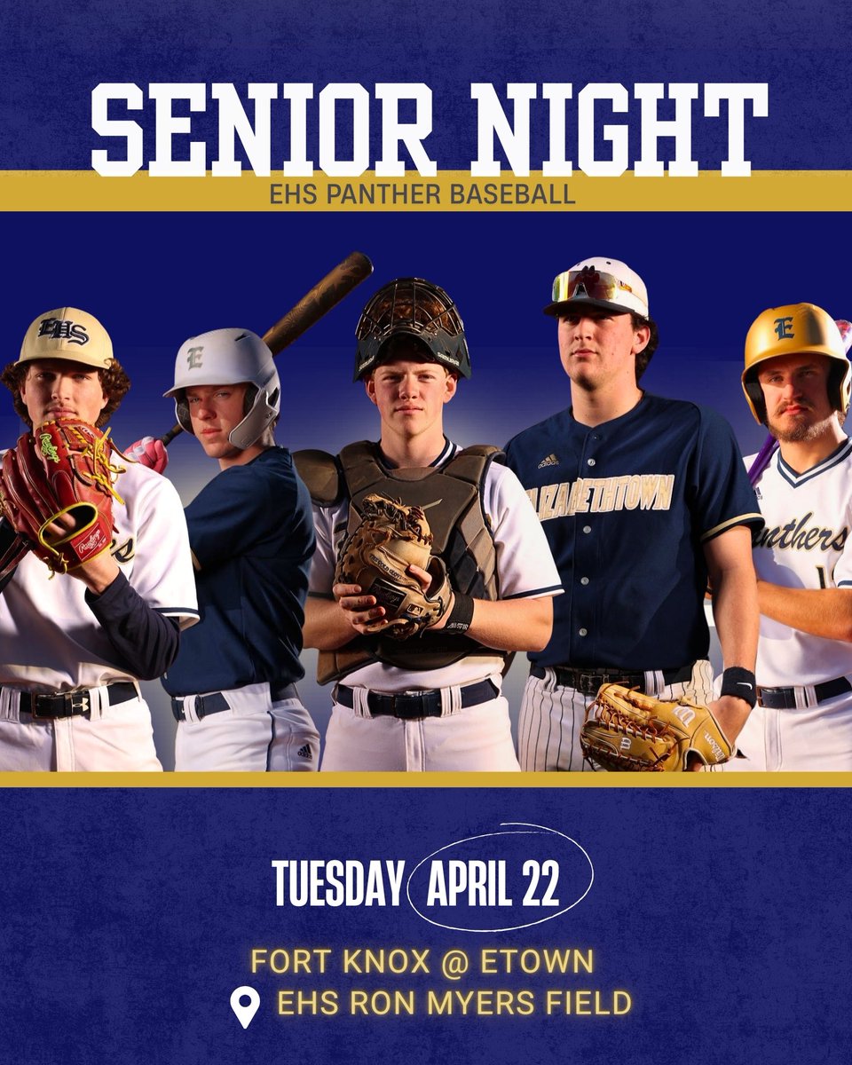 🐾⚾️ SENIOR NIGHT 2025 ⚾️🐾

Make plans to come on out Tuesday, April 22nd @ 5:10 PM, just prior to our home Varsity game vs. Fort Knox as we recognize our EHS Panther Baseball Class of 2025 Seniors:

Eli Barker
Ryan Bowen
Hayden Fisher
Gehrig Galvin
Reed Sherrard

GoPanthers! 🐾