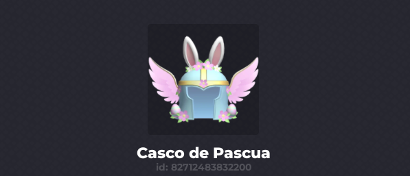 🥚 I Casco de Pascua (Gracias por el código <a href="/eclaimUGC/">/e claim UGC</a>)

📦Stock De Uso : 30

⏰: Hoy a las 5:30PM EST

Los que tengan una suscripción mía en X tendrán ventaja para reclamar el código antes."

➤roblox.com/es/games/15108…
➤roblox.com/es/catalog/827…
Requisitos :