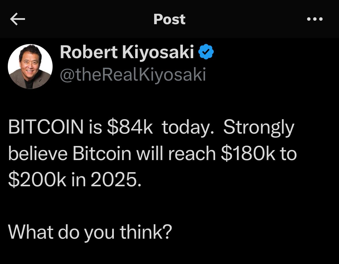 healthy_pockets's tweet photo. 🔥BREAKING🔥

Robert Kiyosaki Ha publicado en su #Twitter que CREE FIRMEMENTE que #Bitcoin alcanzará entre los 180k y 200k en 2025 👀🔥

¿Qué opinas? https://t.co/LpU7L9D17H