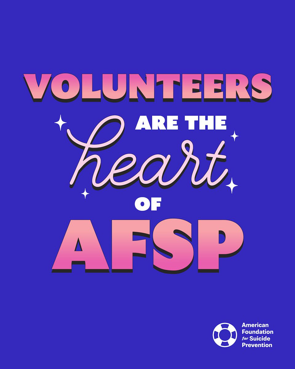 It's #NationalVolunteerWeek💙

Volunteers are essential in carrying out our mission to save lives and bring hope to those affected by suicide — we couldn't do it without them.

We'll celebrate our incredible volunteers and share opportunities for you to get involved all week.