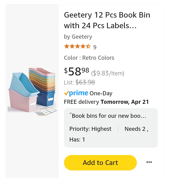 Happy Easter! My 2nd grade class would love your help with the air dry clay for our animal reports or the last set of book bins needed for our new bookshelf. Can you help us? amazon.com/hz/wishlist/ls…
