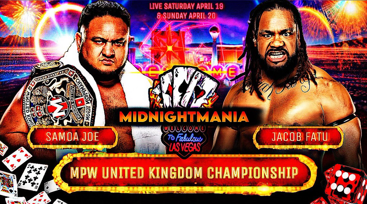 Samoa Joe <a href="/wrestlinadvisor/">Steve-O #1 Fan</a> 

VS

Jacob Fatu <a href="/themegastarkate/">kate</a> 

MPW United Kingdom Championship 

🎰Watch Here🎰 youtu.be/75lIzMQVkP4?si…