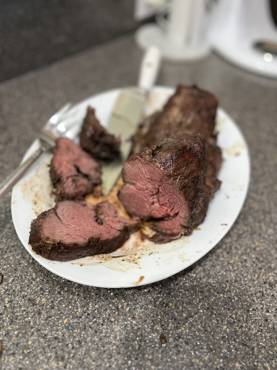 Smoked beef tenderloin for dinner! Happy Easter everyone!