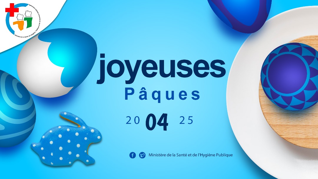 Joyeuses fêtes de Pâques à toutes et à tous !

En cette période de renouveau, de partage et d'espérance, le Ministère chargé de la Santé, adresse ses vœux les plus chaleureux à l'ensemble des populations.
facebook.com/share/1YSpsgo9…