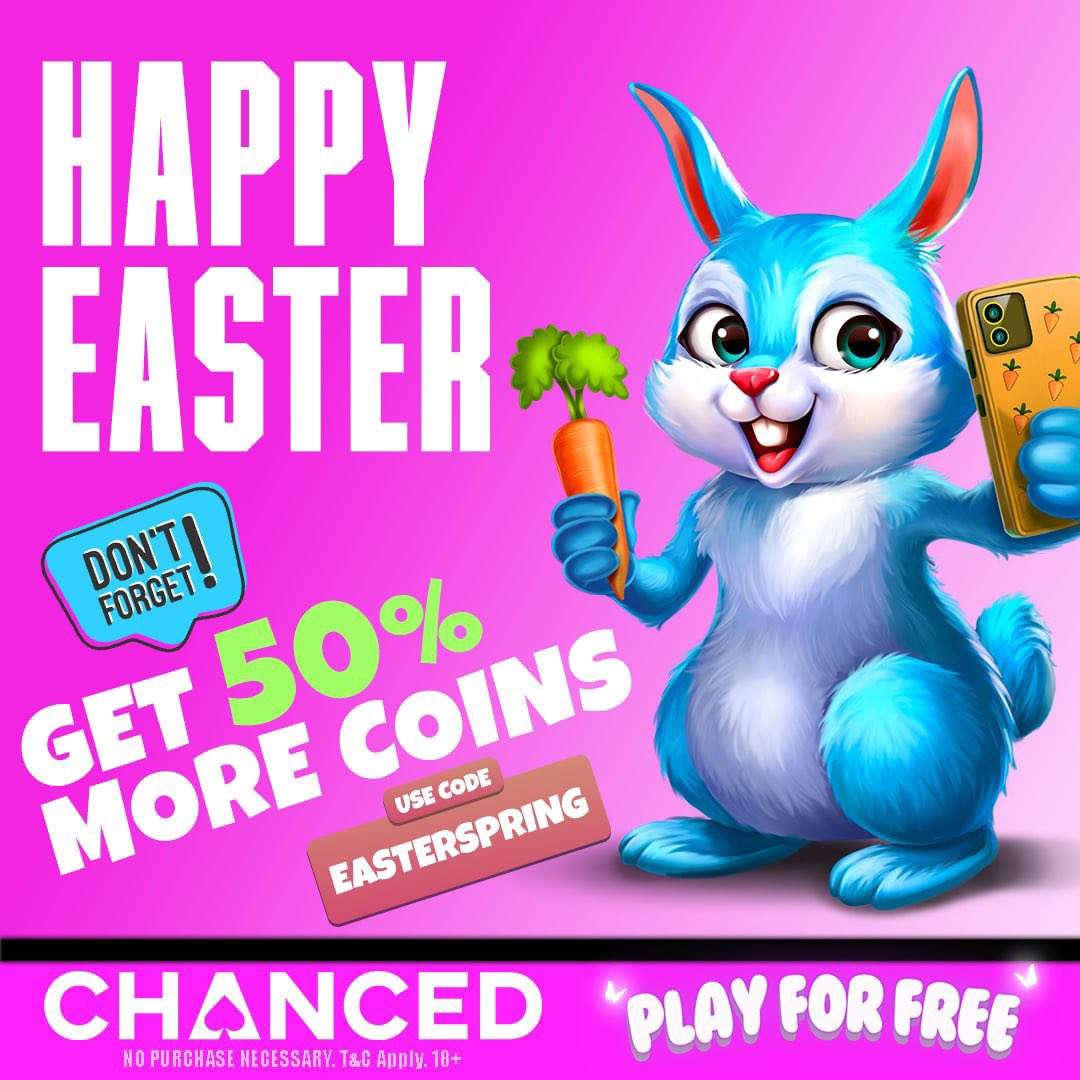 🌸🐣 HAPPY EASTER from Chanced Social Casino! 🐣🌸

We’re feeling egg-stra festive today, and we’ve got some sweet surprises just for YOU! 💐💛

✨ Use code EASTERSPRING for discounts on select bundles – hop on it before it’s gone! 🐰