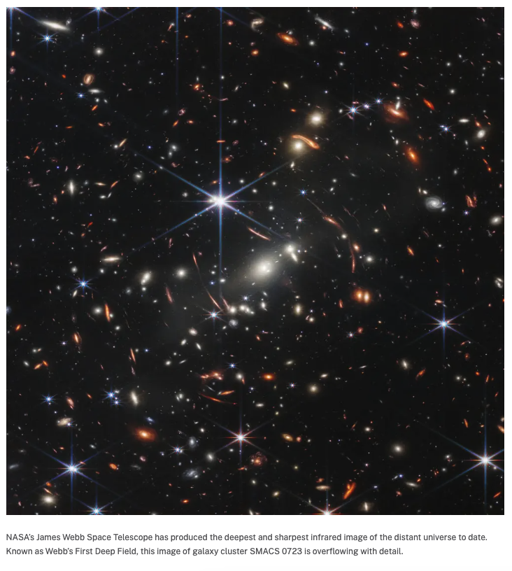 thedarshakrana's tweet image. Then everything changed.
In July 2022
The James Webb Space Telescope captured its first images
Deep field photographs revealed
• Thousands of galaxies
• Billions of Suns
• Endless planets
All within a tiny speck of sky