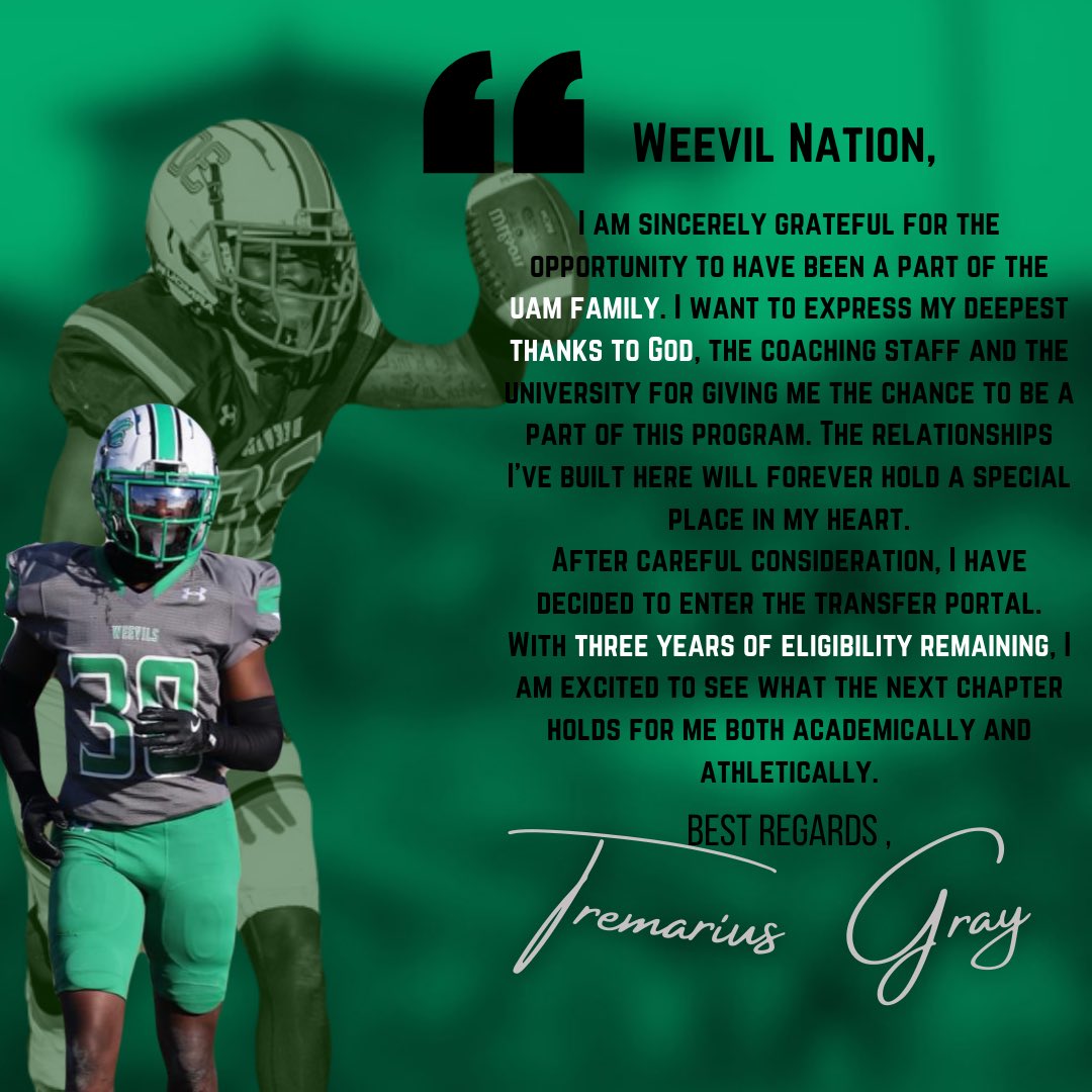 I have officially entered my name in the transfer portal with 3 years of eligibility left…