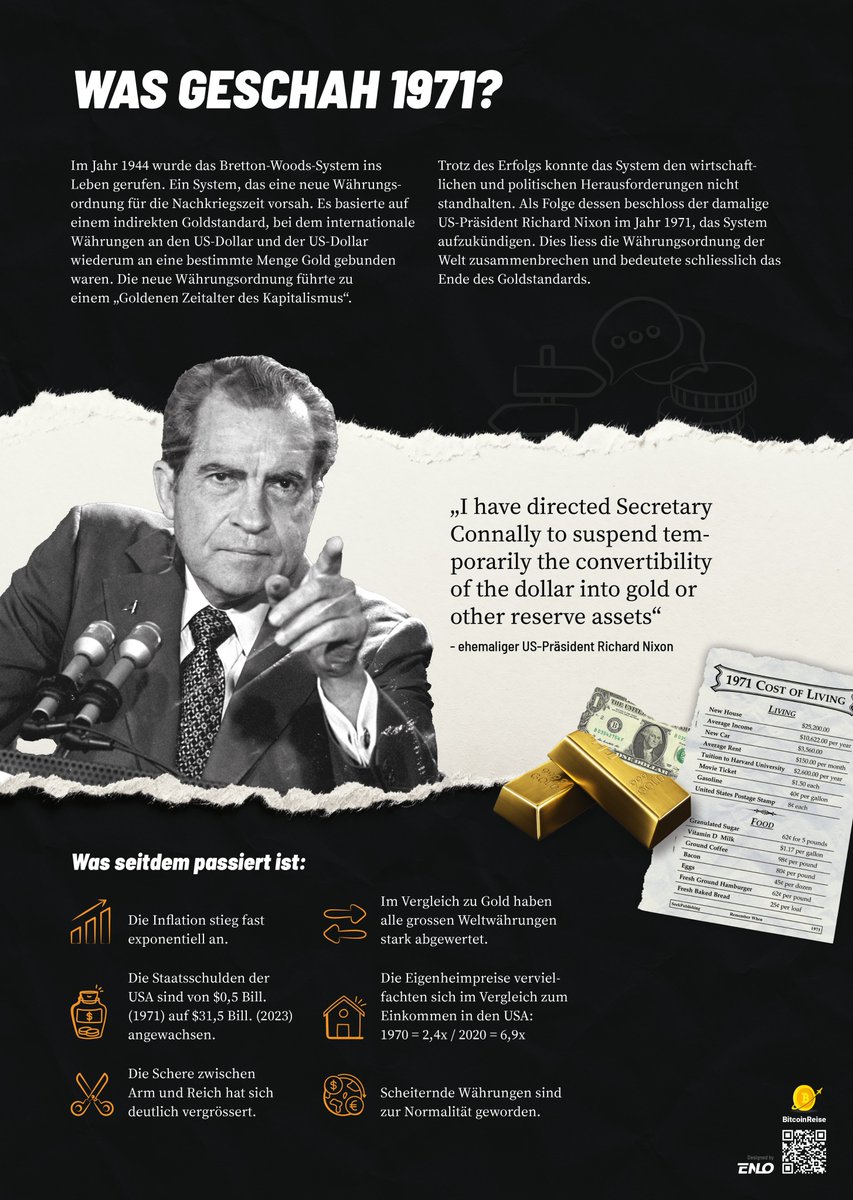 BlockwiseBTC's tweet photo. Was geschah 1971?
Das Ende des Goldstandards.
Der Beginn exponentieller Inflation, wachsender Ungleichheit &amp; explodierender Schulden.
Ein Systembruch, den viele vergessen – aber niemand ignorieren sollte.
#Bitcoin ist die Antwort.
#WhatHappenedIn1971 #SoundMoney #Blockwise https://t.co/1bROYi9oA8