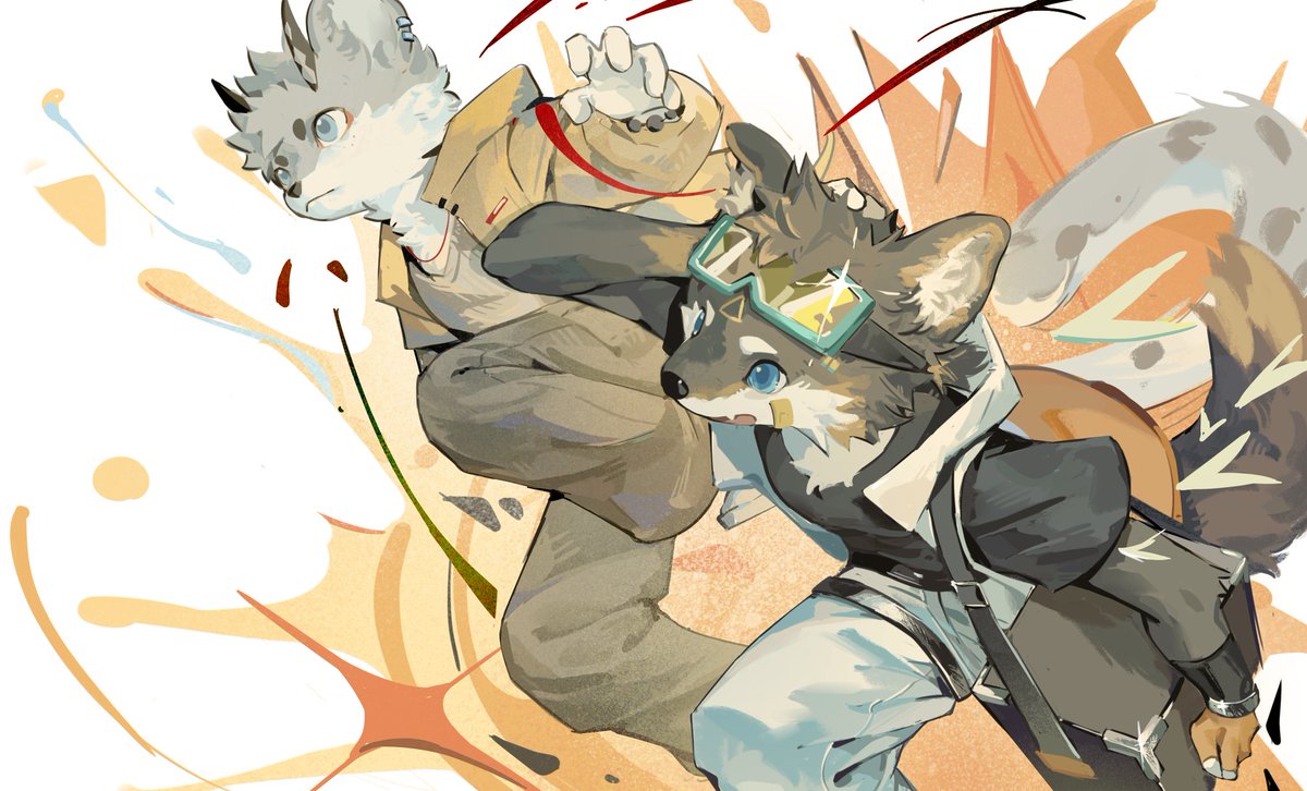 Derrick0430's tweet image. 豹豹狗狗大作战💥
🎨：血肉寿司