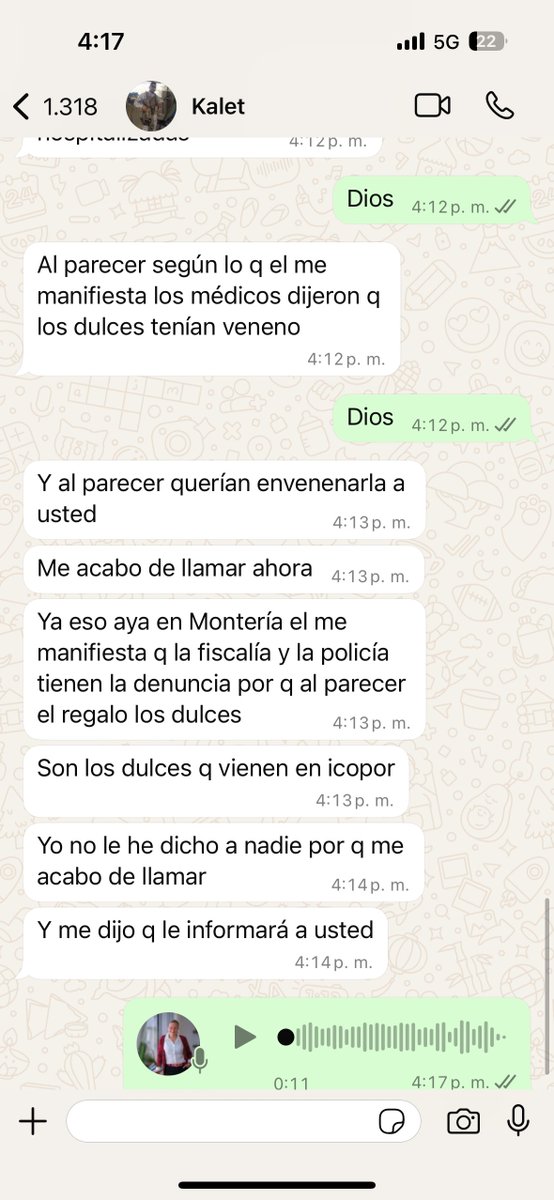 cielo_rusinque's tweet photo. #DenunciaPublica, me confirma el escolta que me acompañó en Montería que se encuentran hospitalizadas 4 personas por envenenamiento en la Clínica del Rio en Montería. A estas personas les había regalado dos potes de dulce que me habían regalado y se me habían quedado entre el carro. Según me informan esta información la tiene ya la Policía y Fiscalía de Montería pues la sustancia encontrada fue veneno que habría sido incluido en los dulces que me regalaron. Solicito por favor a la @PoliciaColombia y la @FiscaliaCol adelantar con celeridad las investigaciones respectivas. Mis oraciones por las personas que se encuentran hospitalizadas, confío en que se recuperarán muy pronto.