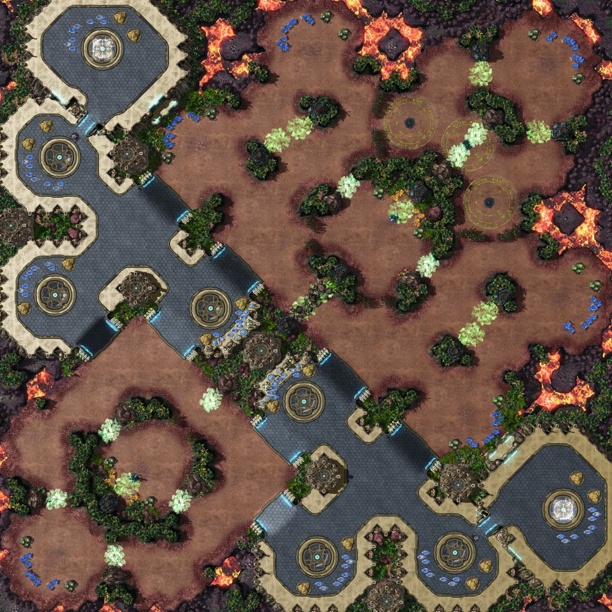 HyperONE_SC2's tweet image. I saw that Magannatha was a ladder map candidate, so I went and gave it a slightly less atrocious paint job.