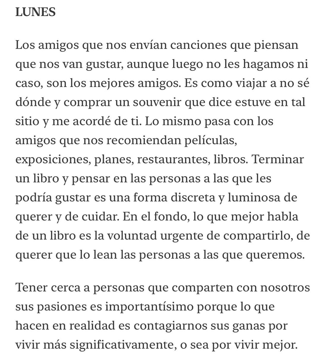 xpgigirey's tweet photo. «Terminar un libro y pensar en las personas a las que les podría gustar es una forma discreta y luminosa de querer y de cuidar». https://t.co/Pocc41CWBp