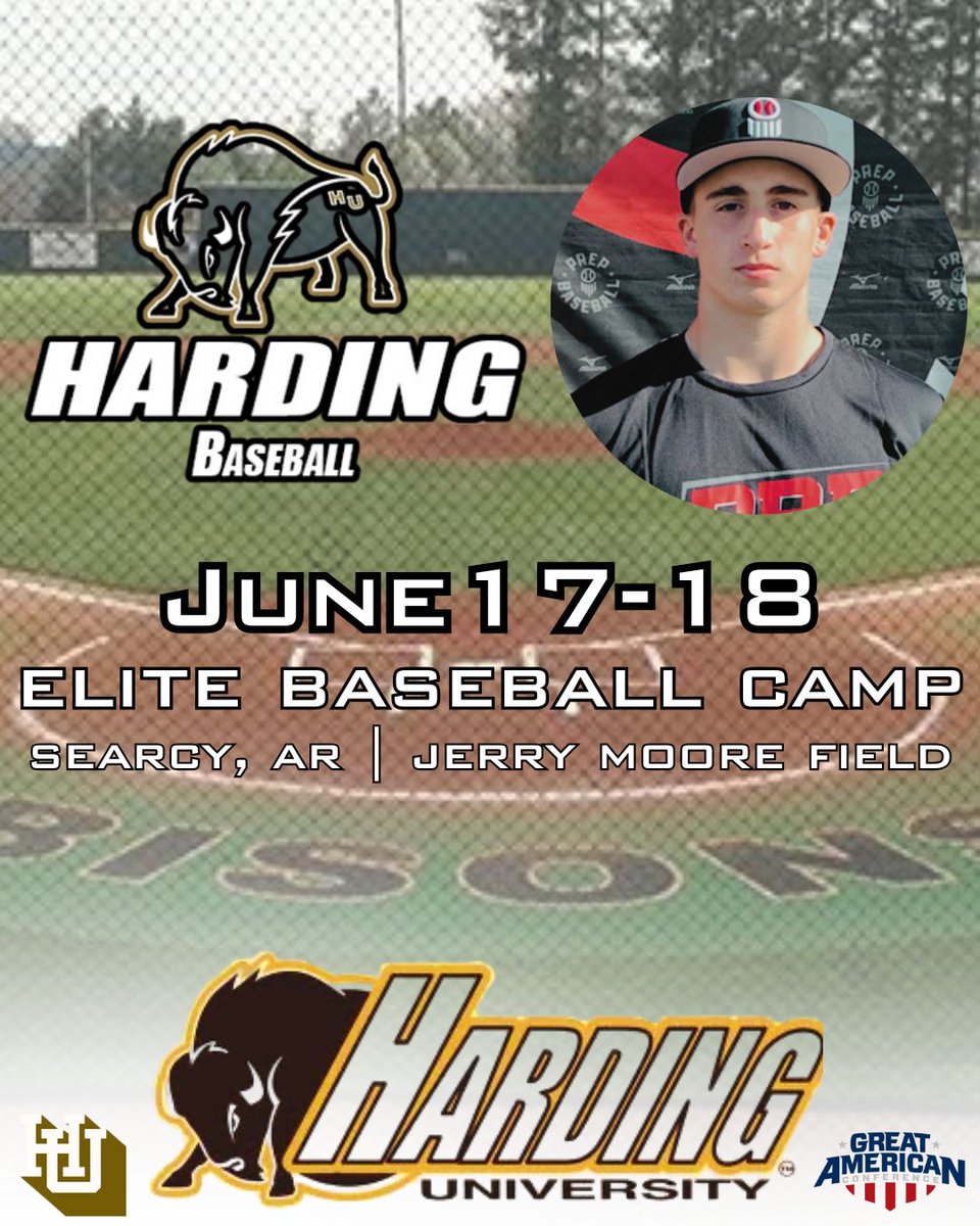 K_B_2026's tweet image. Beyond excited for the opportunity to compete at the Harding University Elite Baseball Camp this June.

June 17–18 | Jerry Moore Field | Searcy, AR

Looking forward to learning, competing and growing with a program that values faith, character, and development.

#HardingBaseball