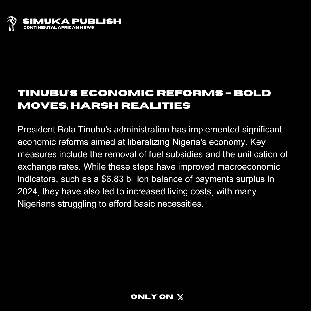sftbnexus's tweet photo. 🇳🇬 Tinubu's Nigeria: Economic reforms spark both hope and hardship. Cabinet reshuffles and public protests mark a turbulent 2025.

Brought to you by 𝙋𝙧𝙤𝙟𝙚𝙘𝙩 𝙎𝙁𝙏𝘽.
#AFSimuka #Nigeria #NigeriansDeserveBetter https://t.co/VVt1xJZFWY