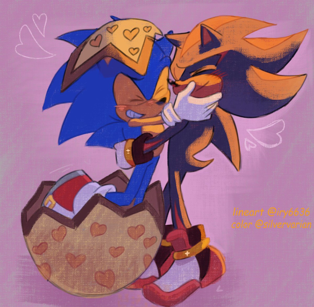 I made a little collab for the Easter day where the amazing artist <a href="/Silver_Varian/">Evelyn 🍙</a> did the coloring and I did the lineart. I loved the result so much 😭💗💗
#sonadow #SONIC #ShadowTheHedgehog