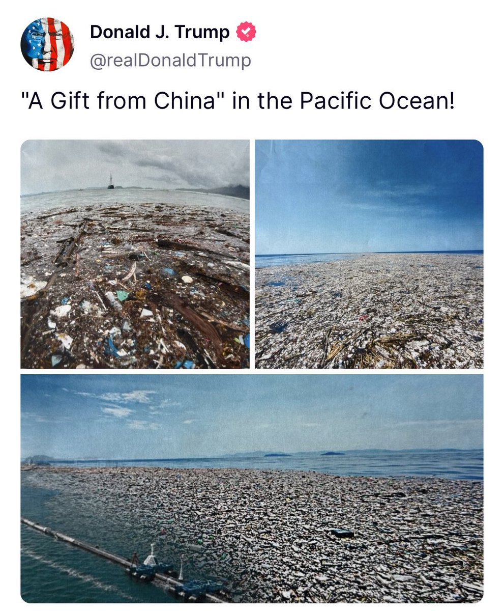 bennyjohnson's tweet image. 🚨President Trump shows all of the pollution China has left in the Pacific Ocean: