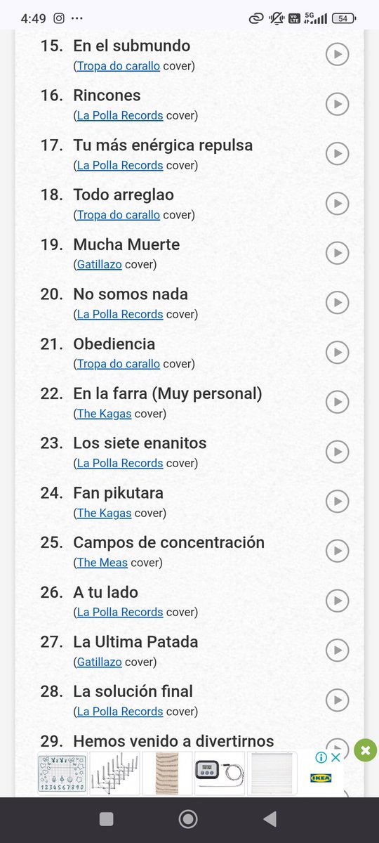 ColSonoro's tweet photo. Lista de canciones que tocó #EvaristoPáramos ayer en su primer concierto en Santiago de Chile en el marco de su gira sudamericana 🤟🏼🎵
Un total de 42 canciones de sus proyectos #LaPollaRecords #Gatillazo #TheMeas #TheCagas y #TropaDoCarallo fueron interpretadas. https://t.co/6d3BawC3Yl