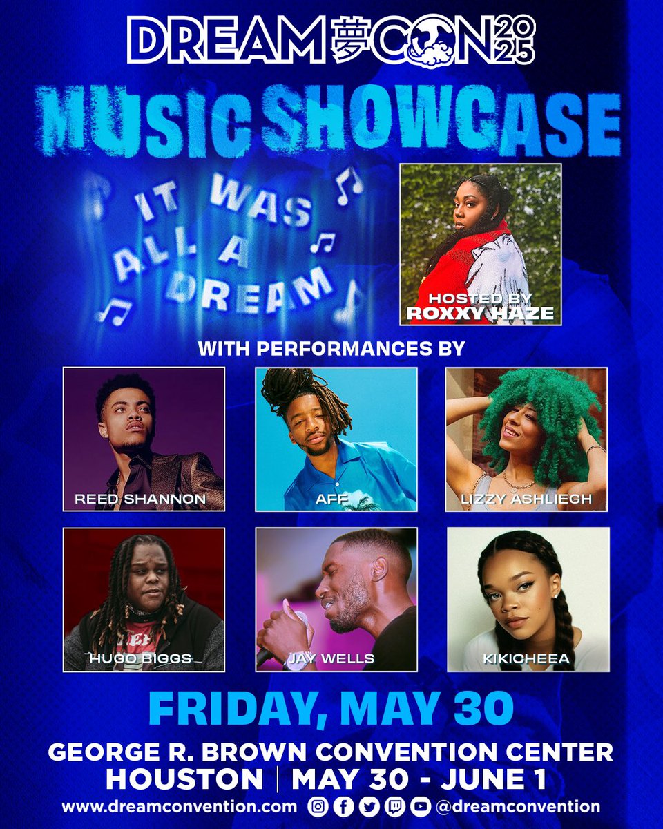 We turnin it up! 😎 Get ready for “It Was All a Dream” — our official #MusicShowcase packed with live performances &amp; dope energy!

🎙️Hosted by the one &amp; only <a href="/roxxyhaze/">Roxxy Haze</a> featuring:

<a href="/reedshannon/">Reed🌟</a>, <a href="/CleanUniform/">Aff</a> ,  <a href="/LizzyAshMusic/">Lizzy Ashliegh #YXLProject</a>, <a href="/hugobiggs/">AyYoHuGo</a>, <a href="/TheLegacyOfJay/">Jay Wells 🔜 Dreamcon</a>, &amp;  <a href="/kikicheea/">KIKI 🛖</a> 

Show