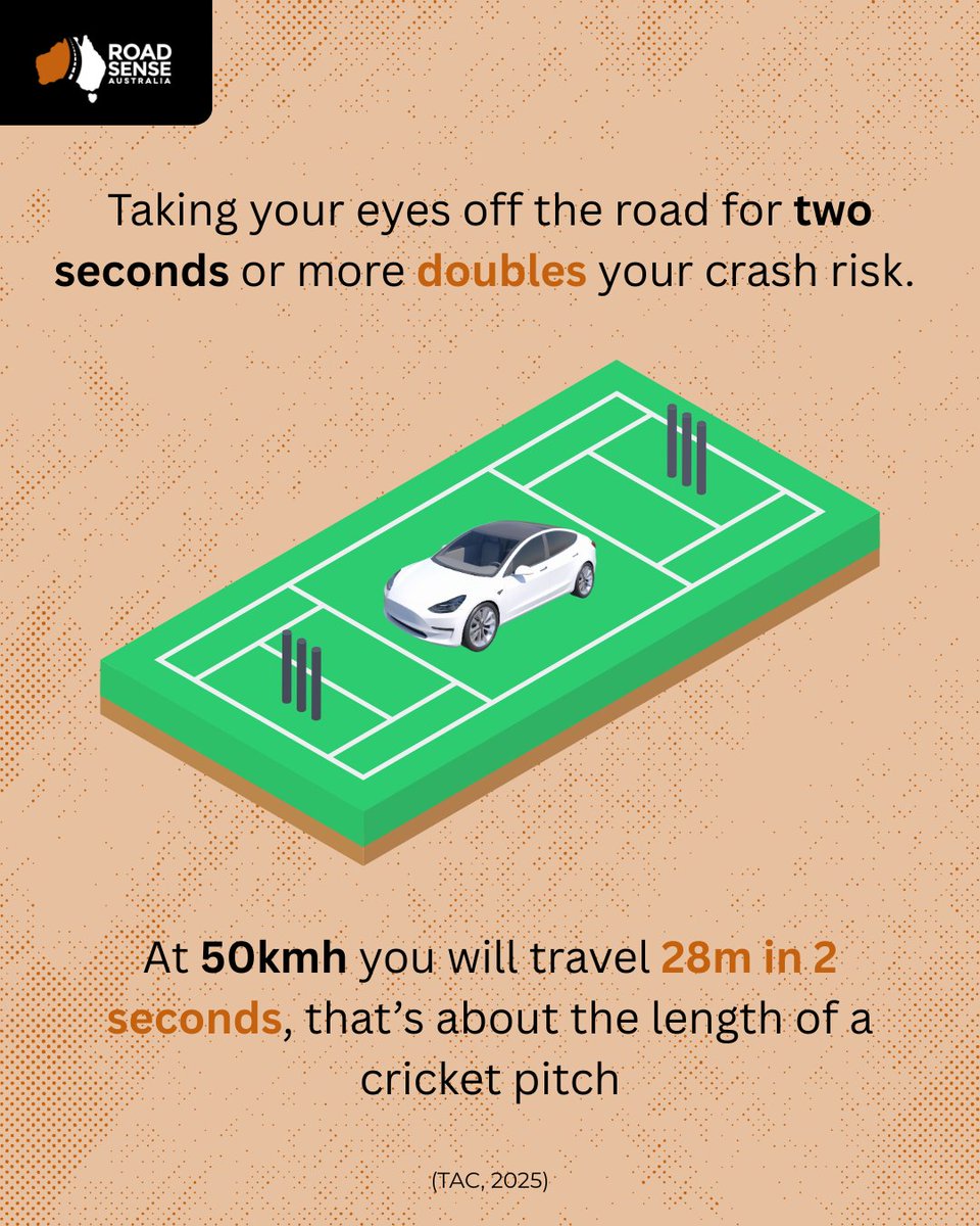 roadsenseau's tweet image. A quick glance at a text or to change a song while driving might seem harmless, but in that moment, you&apos;ve traveled far enough for something to go seriously wrong.

Stay alert. Keep your eyes on the road.

#distracteddriving #roadsense #roadsenseau #roadsafety