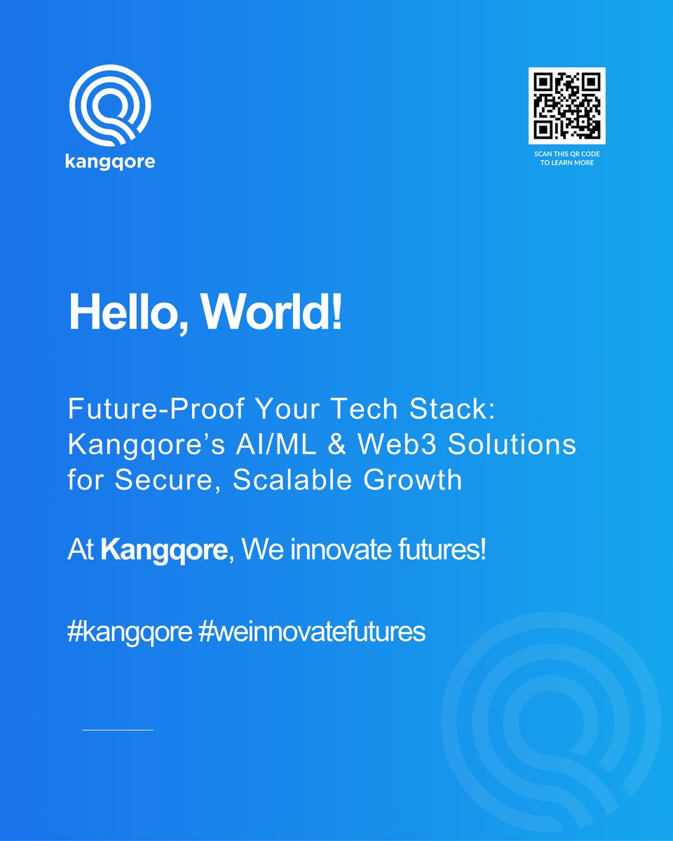 kangqore's tweet image. Hello, World. Your future just got an upgrade.
Introducing Kangqore — where bleeding-edge AI/ML meets Web3 to build tech that doesn’t just work... it lasts.
No more broken stacks. No more scaling nightmares.
Just secure, scalable, future-ready solutions — built by engineers,…