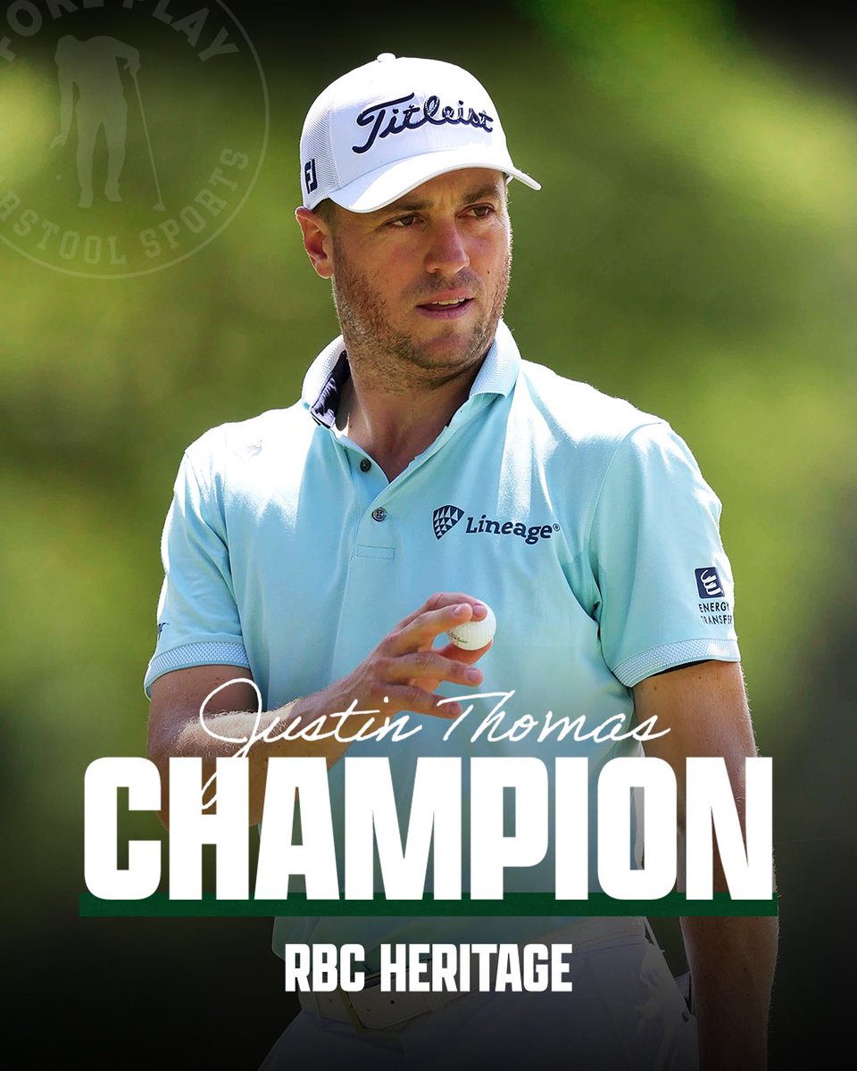 JUSTIN THOMAS DRILLS THE 21-FOOT BIRDIE PUTT ON THE FIRST PLAYOFF HOLE TO DEFEAT ANDREW NOVAK AND WIN THE RBC HERITAGE!!!!