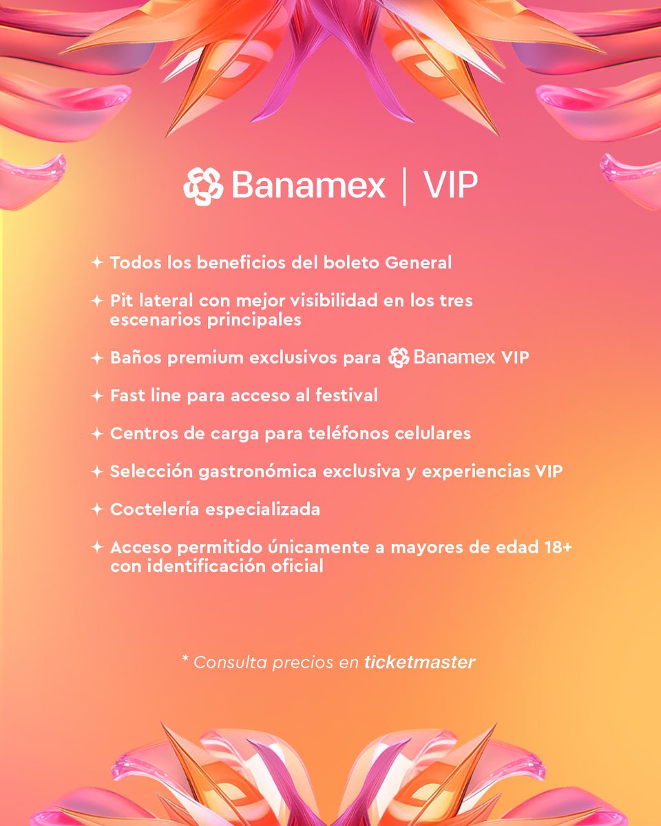Aún no decides qué tipo de boleto comprar? 🙂‍↔️ Checa lo que incluye cada uno para que elijas el mejor ⚡️

➡️ Asegura los tuyos antes de que cambien de fase 
➡️ Boletos en Ticketmaster
🚨Los boletos en etapa Pre-Cartel están a punto de terminarse!

Atentxs a lo que viene 🔥
